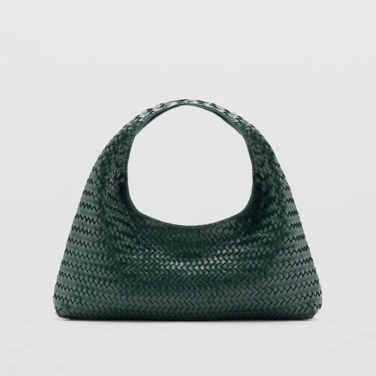 Mini pletena kožna torbica, Mango, 119.99 evra