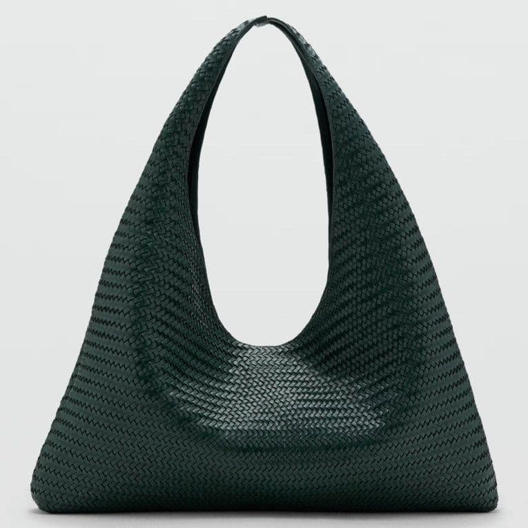 Srednja pletena kožna torba, Mango, 239.99 evra